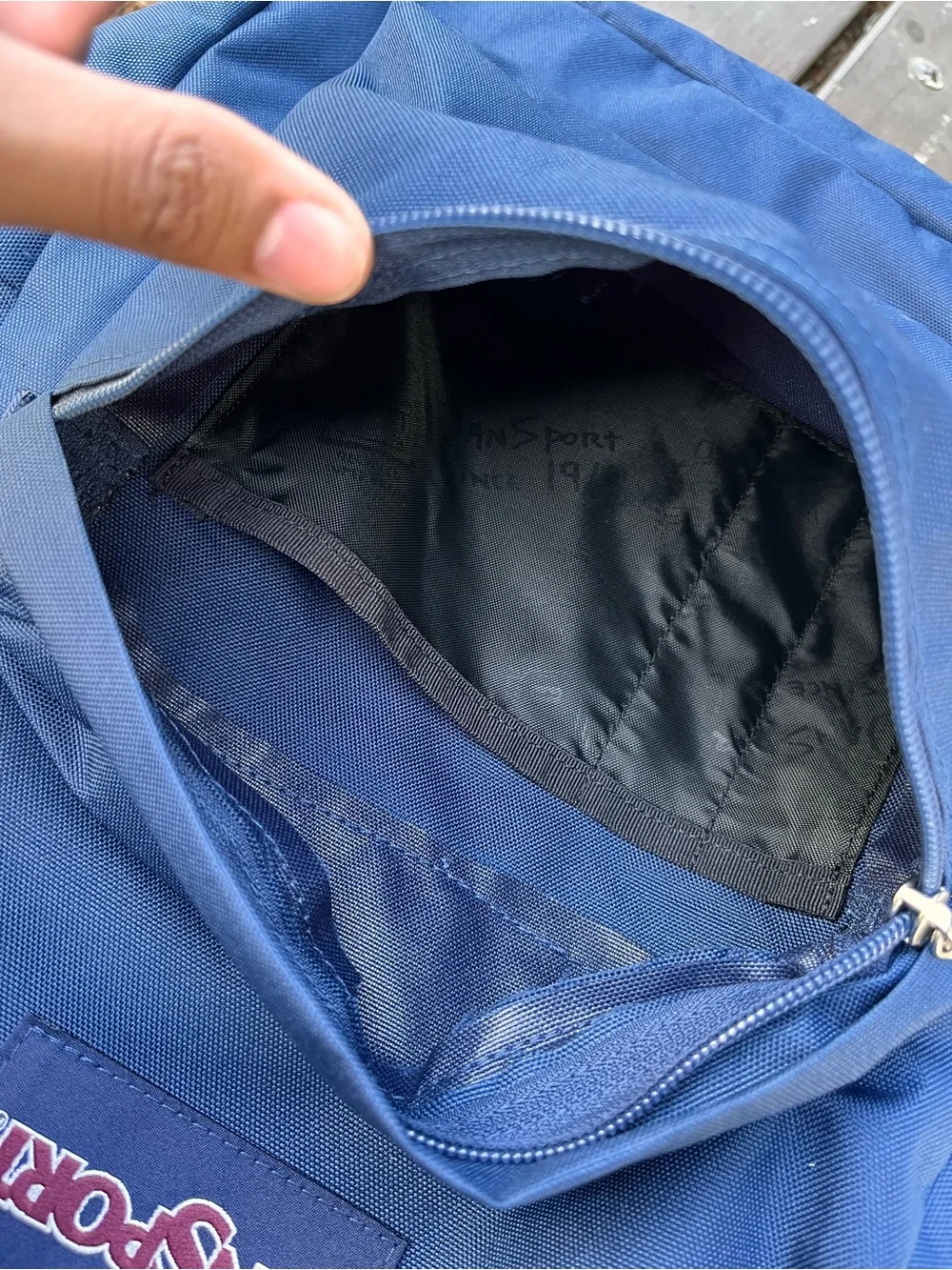 Jansport Navy Blue Classic Backpack with Front Pocket